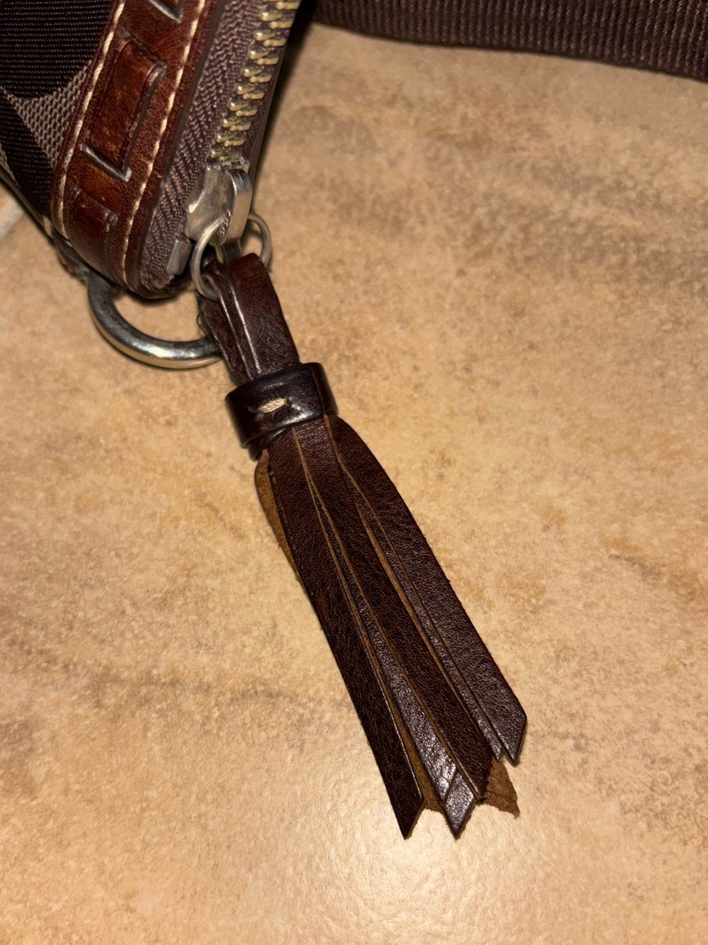 Coach VINTAGE Dark Brown Crossbody with Snake-Print suede & leather Stripe 2006 - Picture 9 of 11